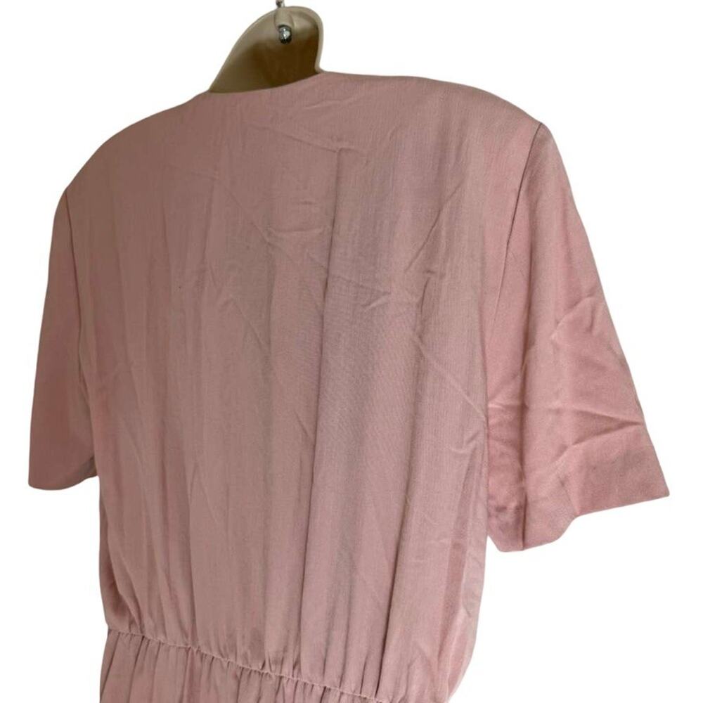 Positive Attitude Womens 90s Pink Button Up Shirt Style Blouson Midi Dress sz 14 - Picture 12 of 15